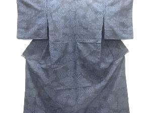 華紋織出し手織り紬単衣着物